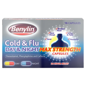Buy Benylin Cold & Flu Max Strength Capsules Online UK Next Day Delivery