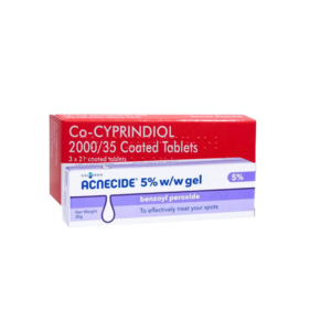 Co-cyprindiol (63 Tablets) and Benzoyl Peroxide gel (30g)
