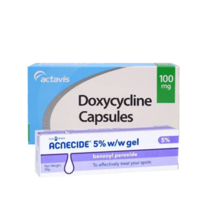 Doxycycline 100mg Capsules (84 Capsules) and Benzoyl Peroxide Gel