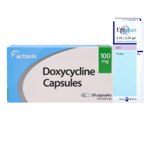 Doxycycline 100mg Capsules (84 Capsules) and Epiduo Gel