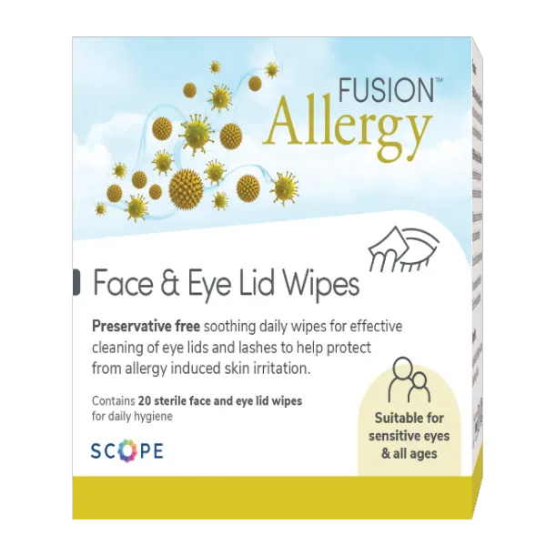 Buy Fusion Allergy Face and Eyelid Wipes - 20 Wipes Online
