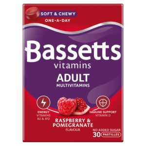 Buy Bassets Adult Multivitamins Raspberry & Pomegranate - 30 Pastilles Online