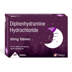 Diphenhydramine Hydrochloride 50mg Tablets - 20 Tablets (Brand May Vary)